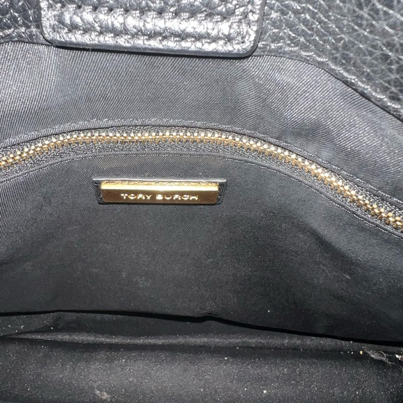 Tory Burch black leather top handle handbag, EUC - Picture 6 of 8